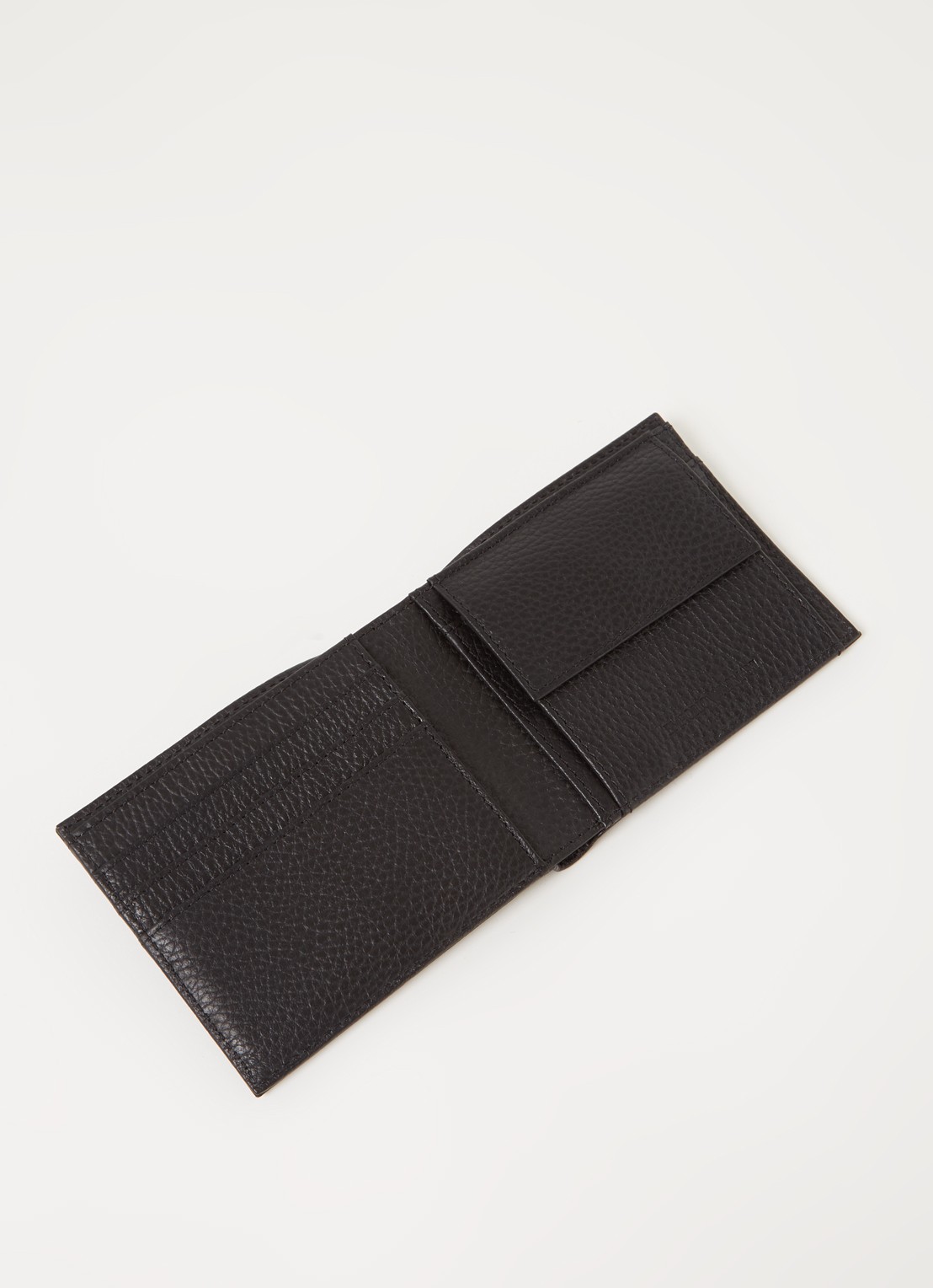 Armani Portemonee van leer met logo - voorkant 2 zwart