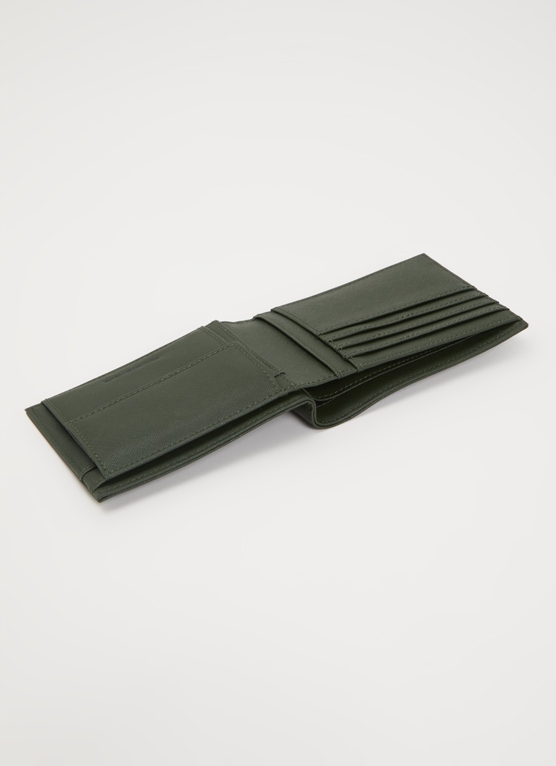 Armani Portemonnee met logo en structuur - voorkant 2 bronsgroen