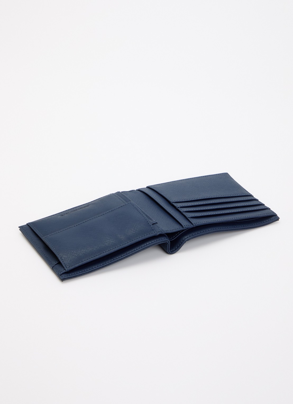 Armani Portemonnee met logo en structuur - voorkant 2 donkerblauw