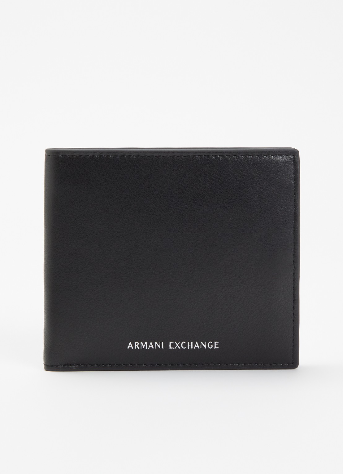 Armani Portemonnee van leer met logo - voorkant 2 zwart