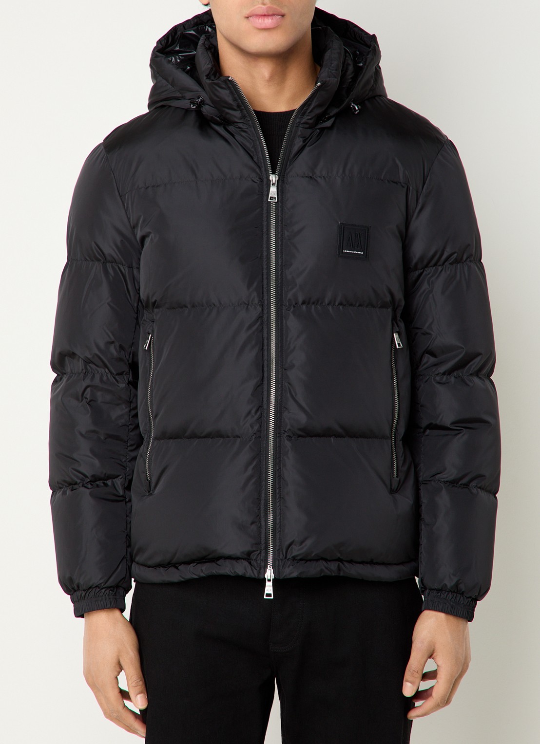 Armani Puffer jack met afneembare capuchon - detail 4 zwart