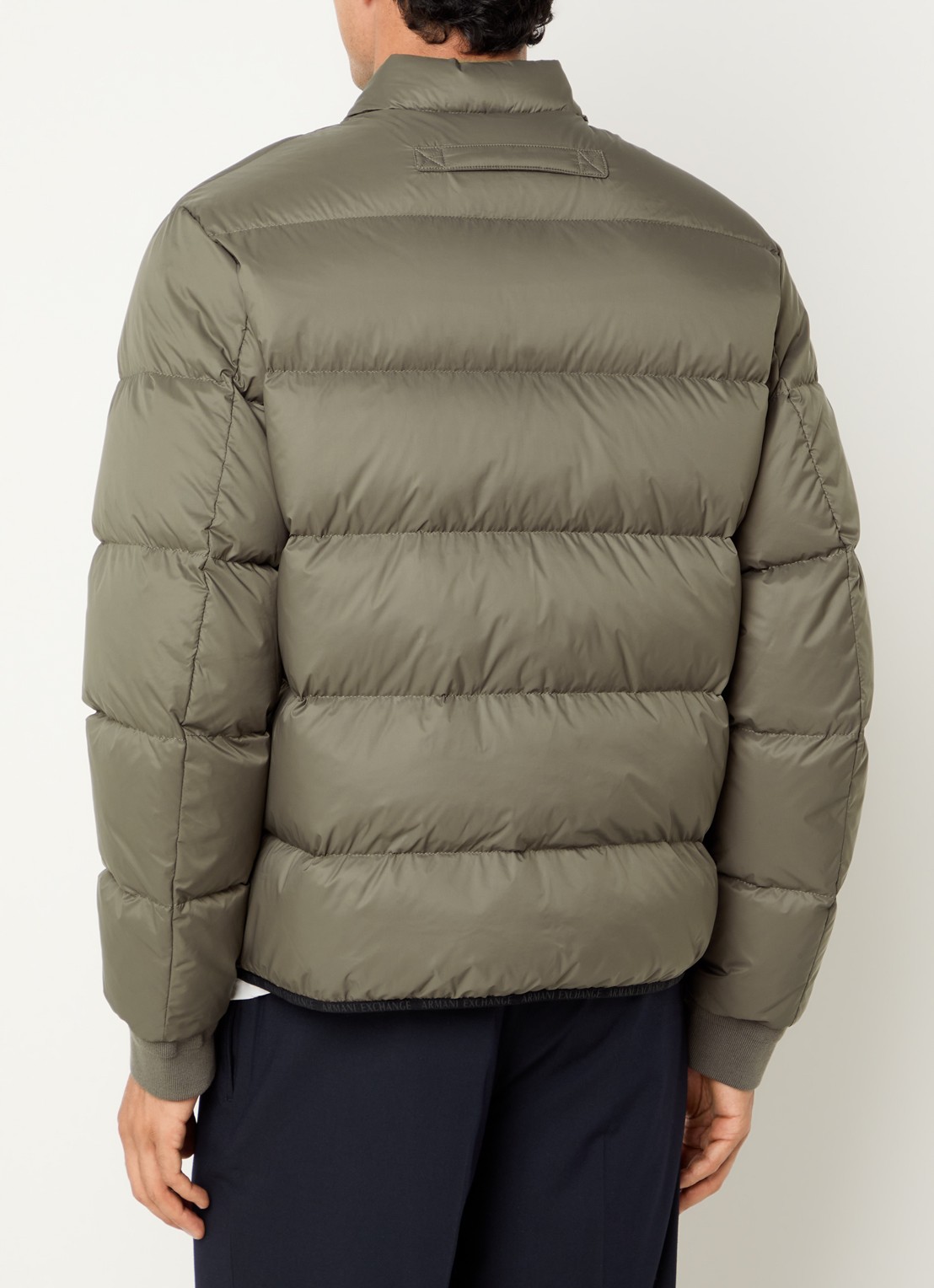 Armani Puffer jack met donsvulling en steekzakken - achterkant 4 donkerbeige