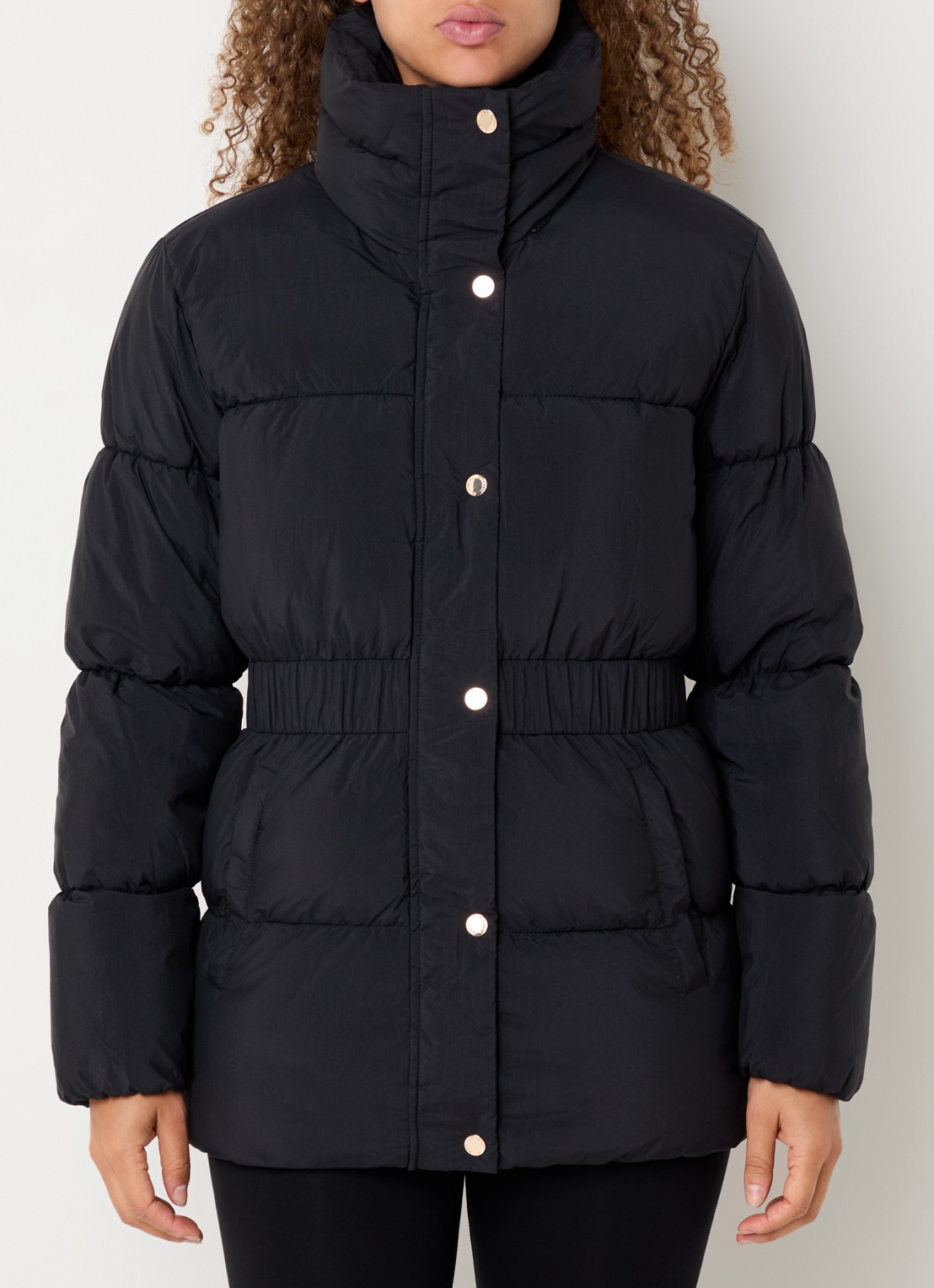 Armani Puffer jack met opbergbare capuchon en steekzakken - detail 4 zwart