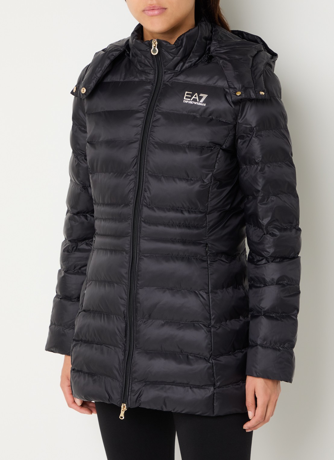 Armani Puffer jas met capuchon - detail 2 zwart