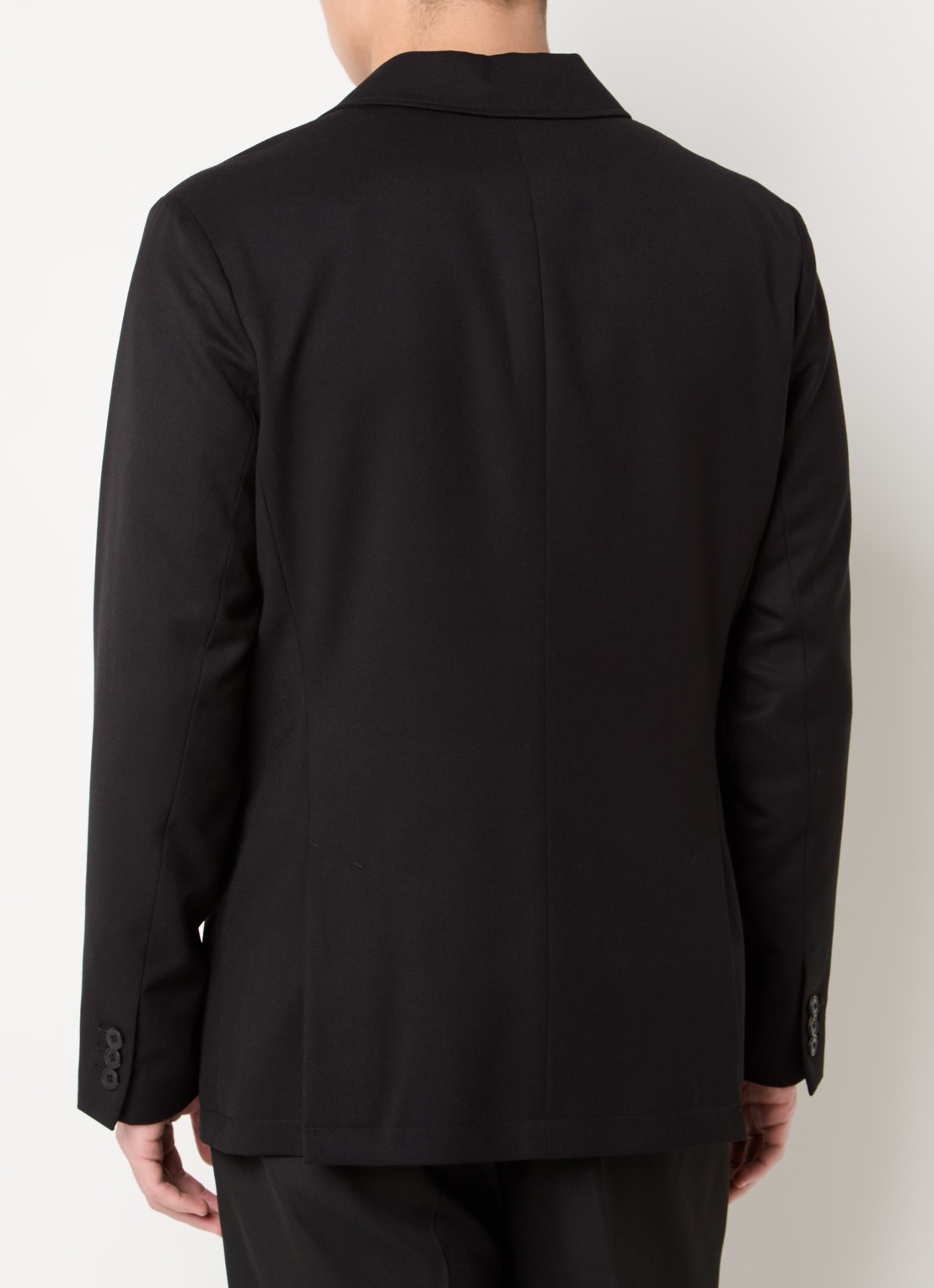 Armani Regular fit colbert in wolblend met borst- en klepzakken - achterkant 3 zwart
