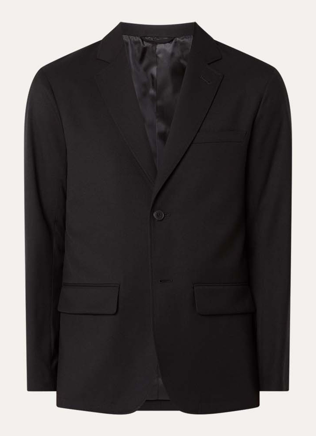 Armani Regular fit colbert in wolblend met borst- en klepzakken - voorkant zwart