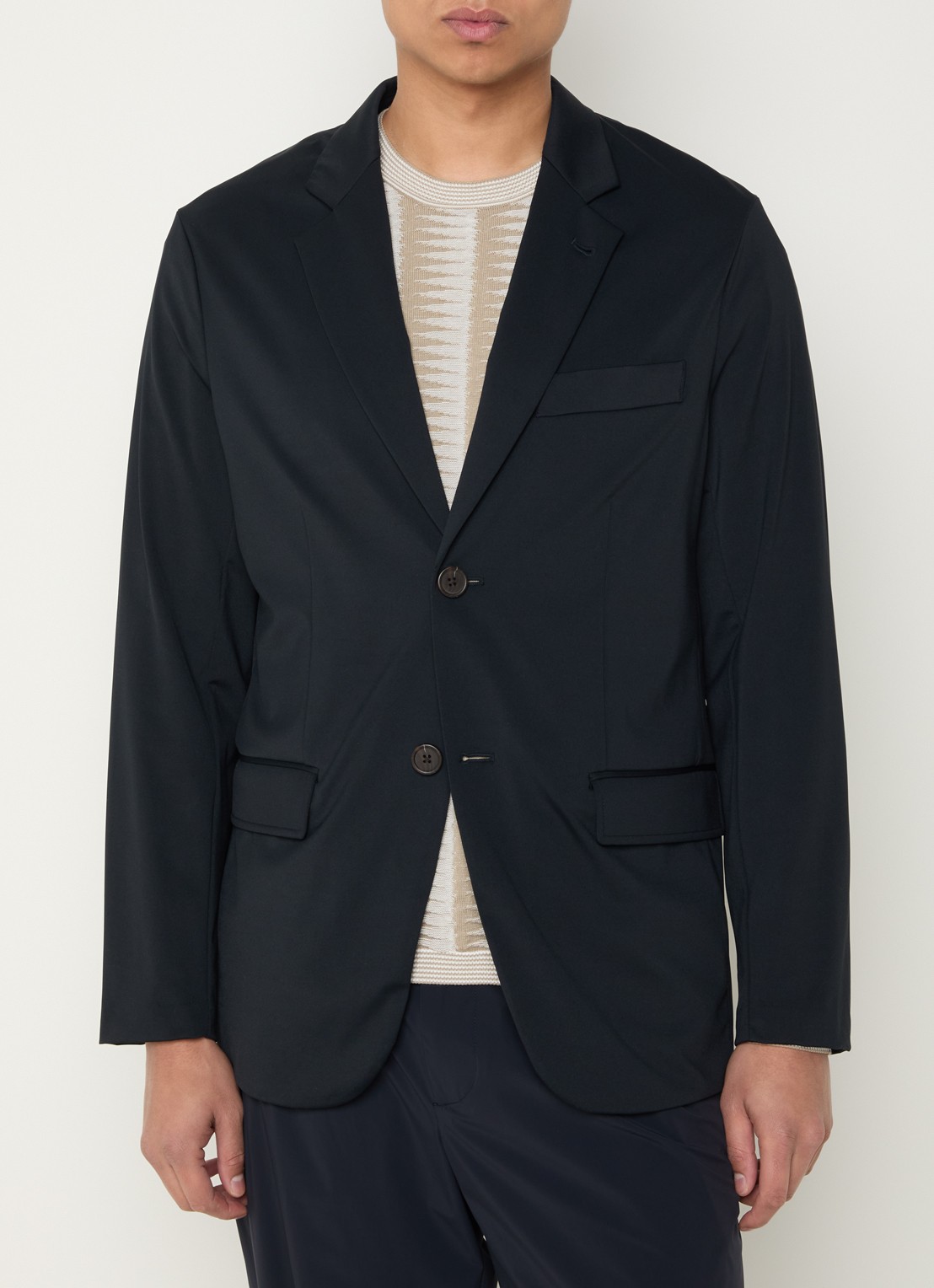 Armani Regular fit colbert met klepzakken - detail 3 donkerblauw