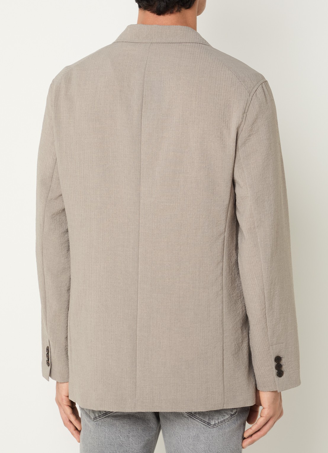 Armani Regular fit colbert met klepzakken - achterkant donkerbeige