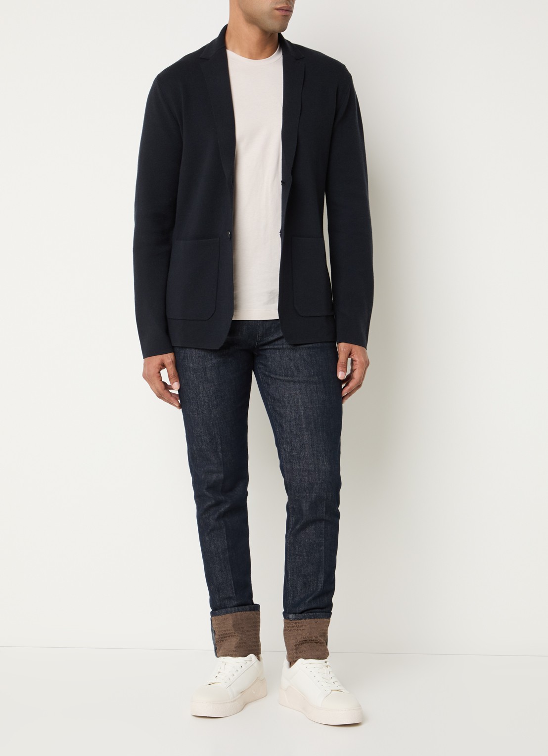 Armani Regular fit colbert met opgestikte zakken - voorkant 4 donkerblauw