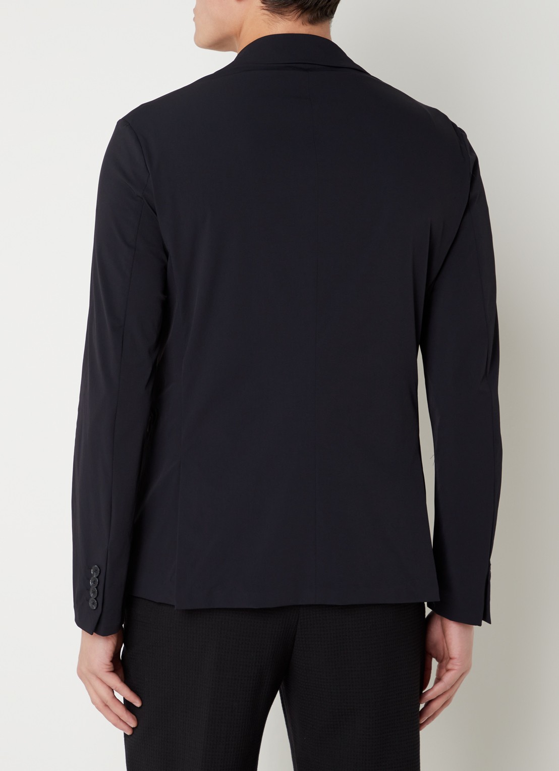 Armani Regular fit colbert met paspelzakken  - achterkant 2 donkerblauw