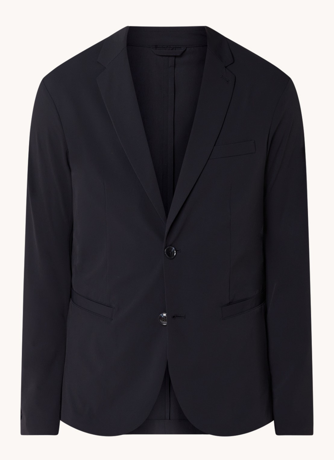 Armani Regular fit colbert met paspelzakken  - voorkant 3 donkerblauw