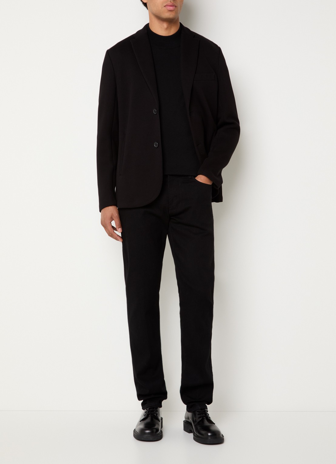 Armani Regular fit colbert met steekzakken - voorkant 2 zwart