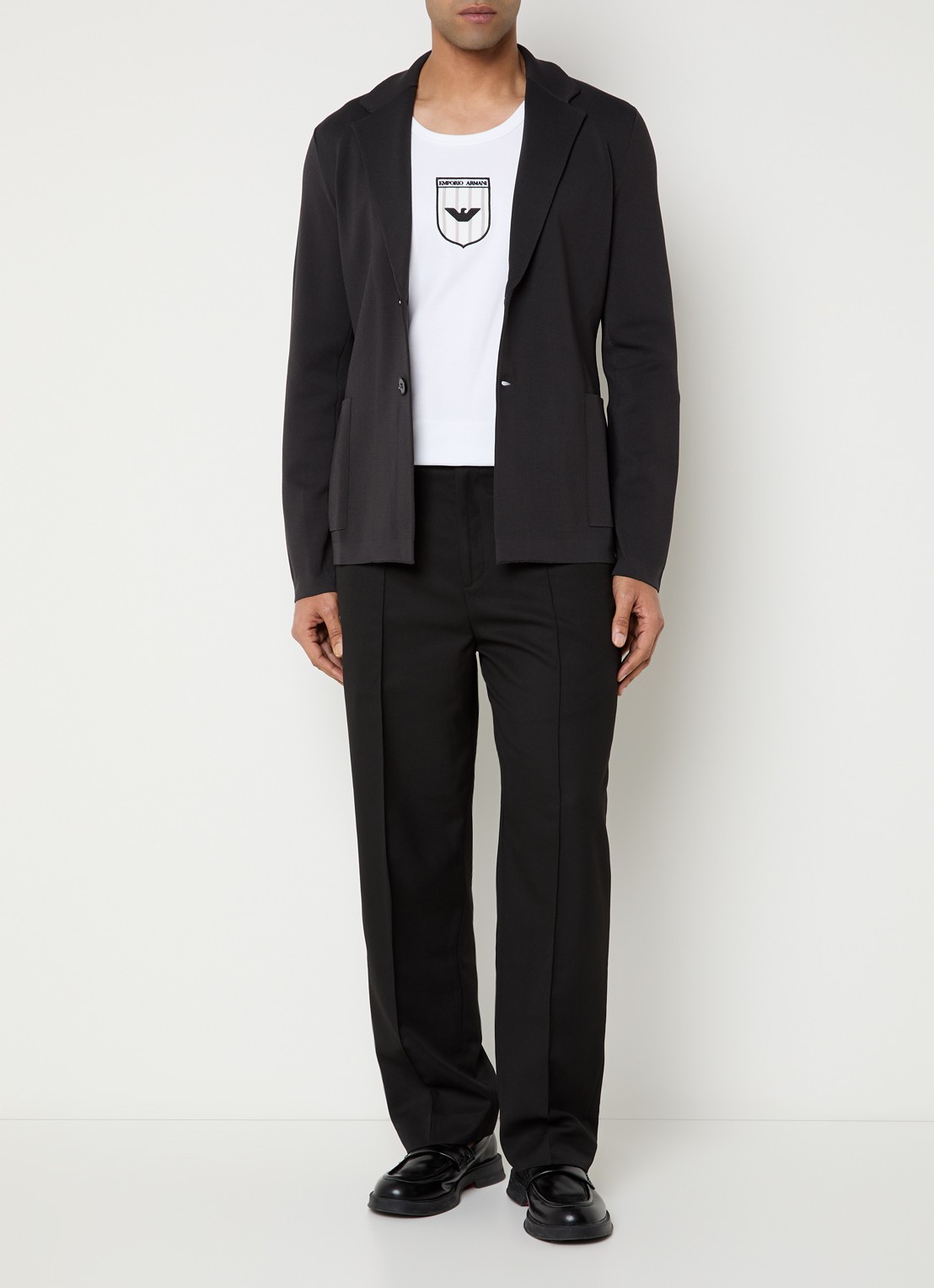 Armani Regular fit colbert met steekzakken - voorkant 2 zwart