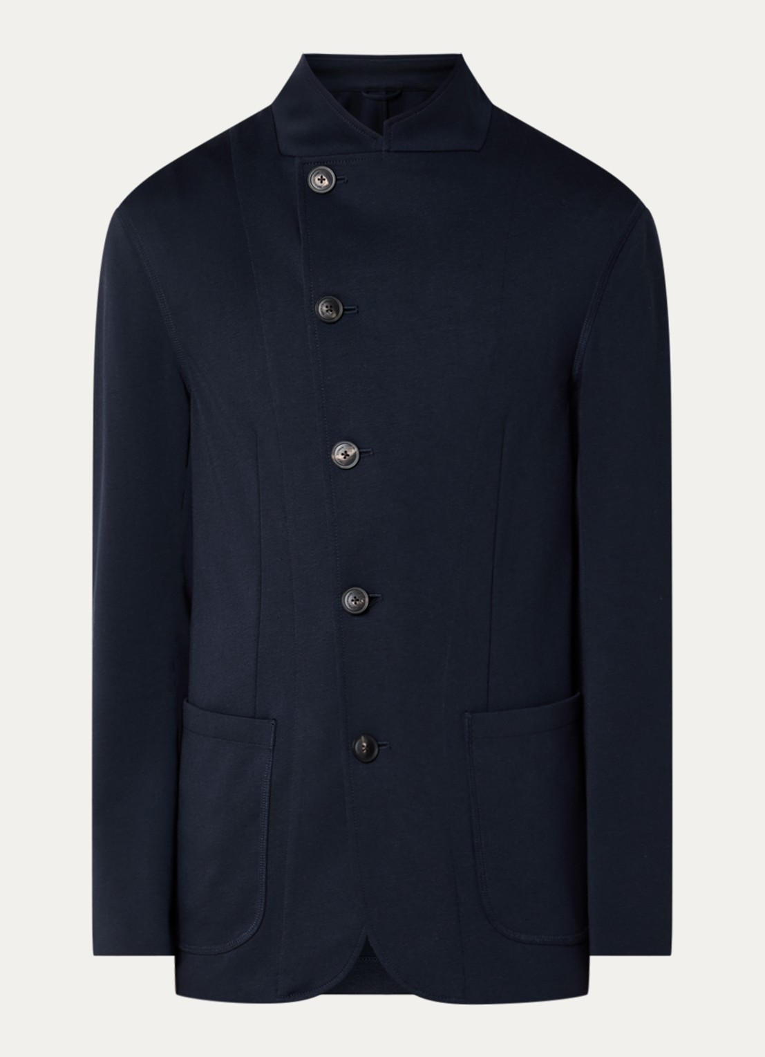 Armani Regular fit colbert met steekzakken - voorkant 2 donkerblauw