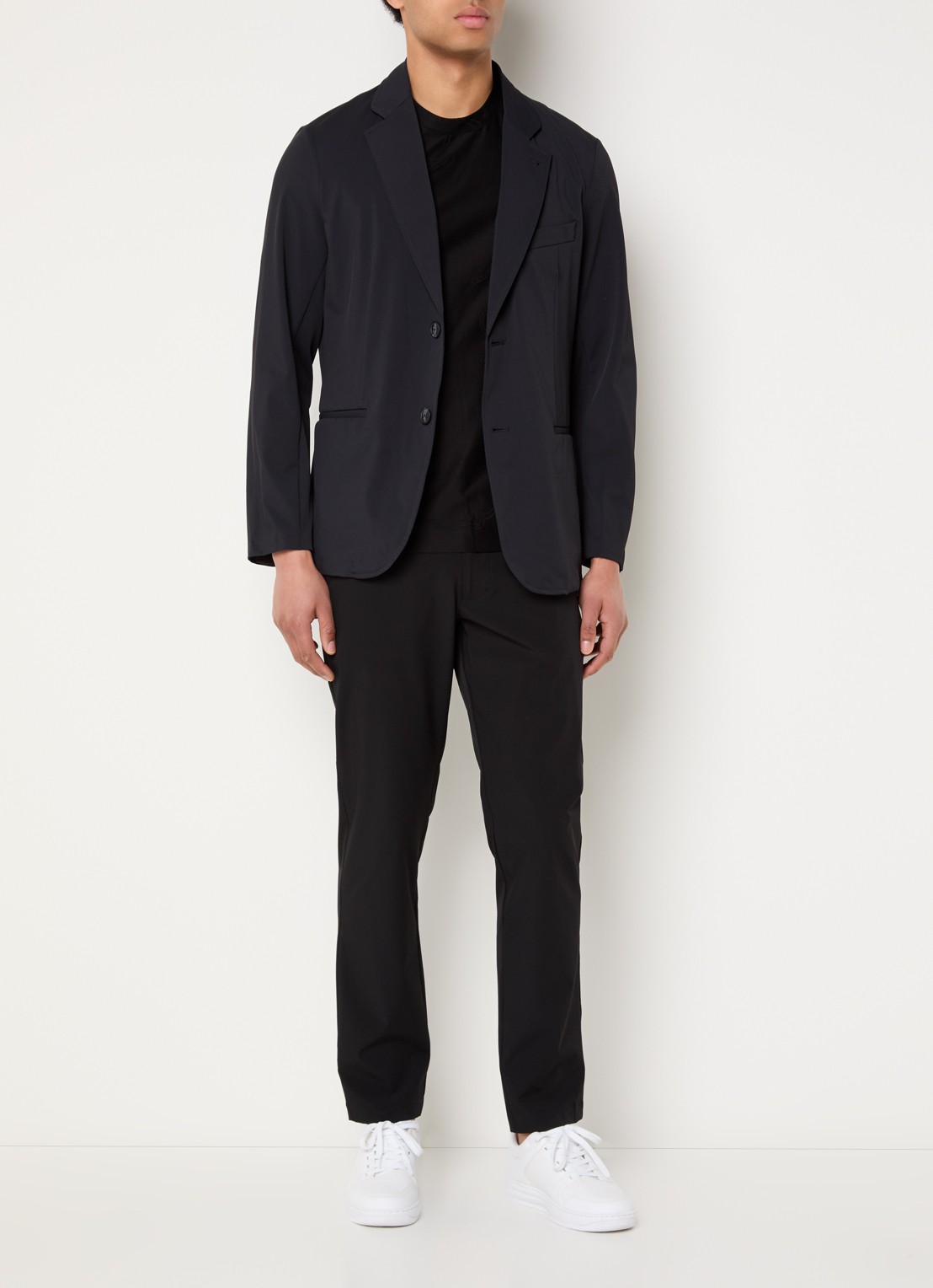 Armani Regular fit colbert met uitneembare voering en opgbergbare capuchon - voorkant 2 donkerblauw