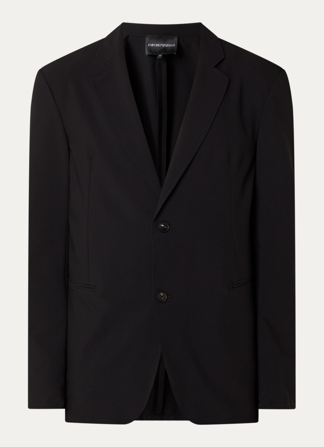 Armani Regular fit colbert van crêpe met paspelzakken - voorkant 2 zwart