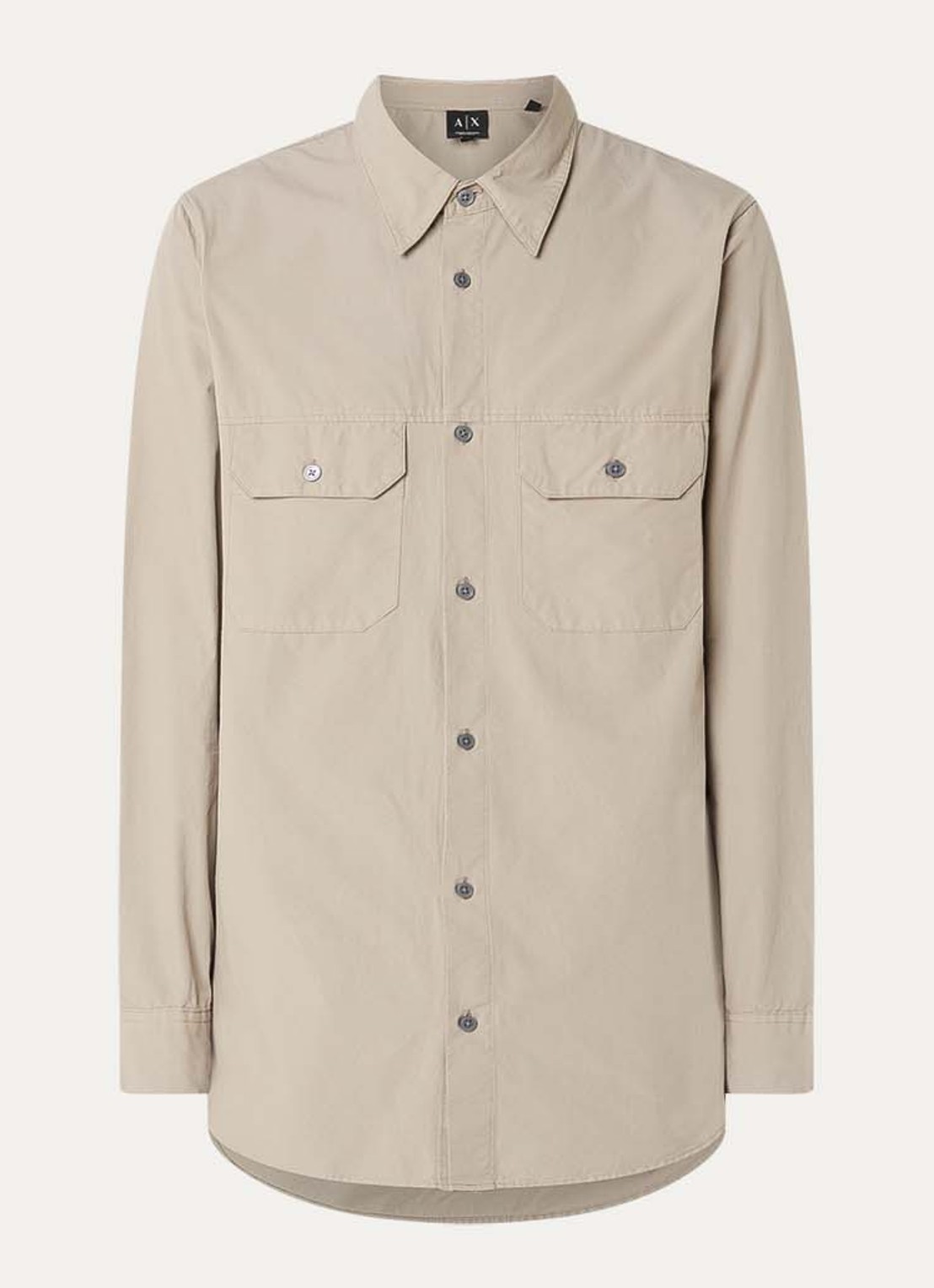 Armani Regular fit overhemd met borstzakken - voorkant khaki