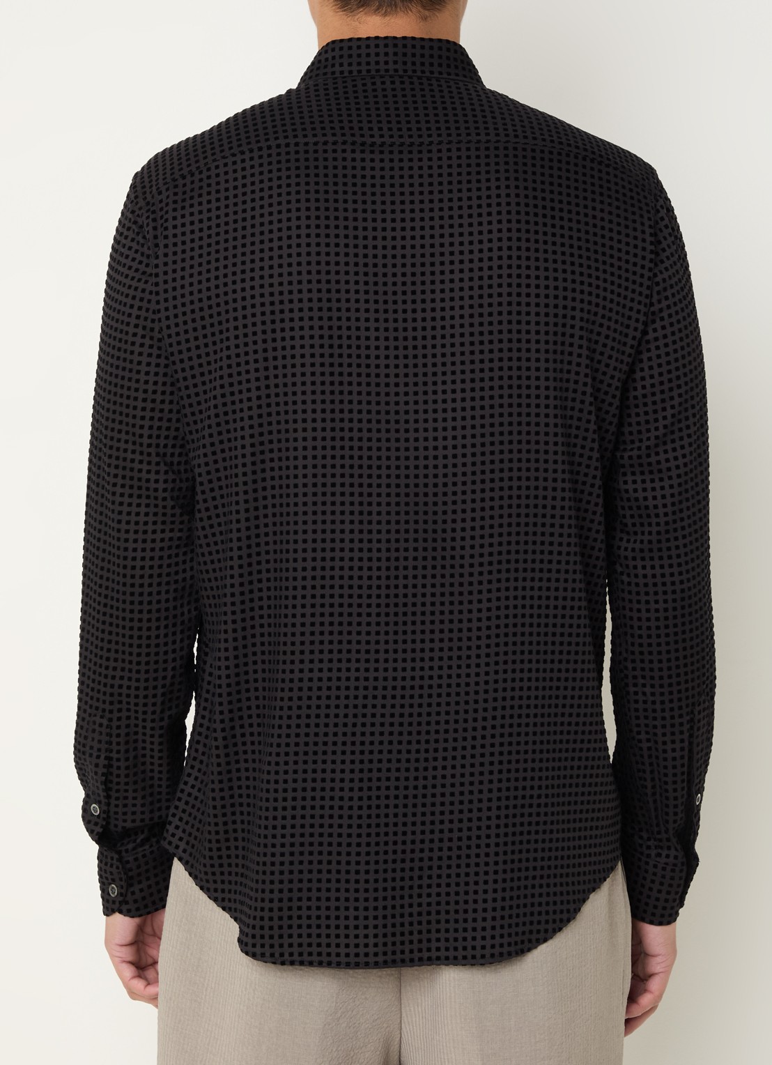Armani Regular fit overhemd met flockprint - achterkant 4 zwart