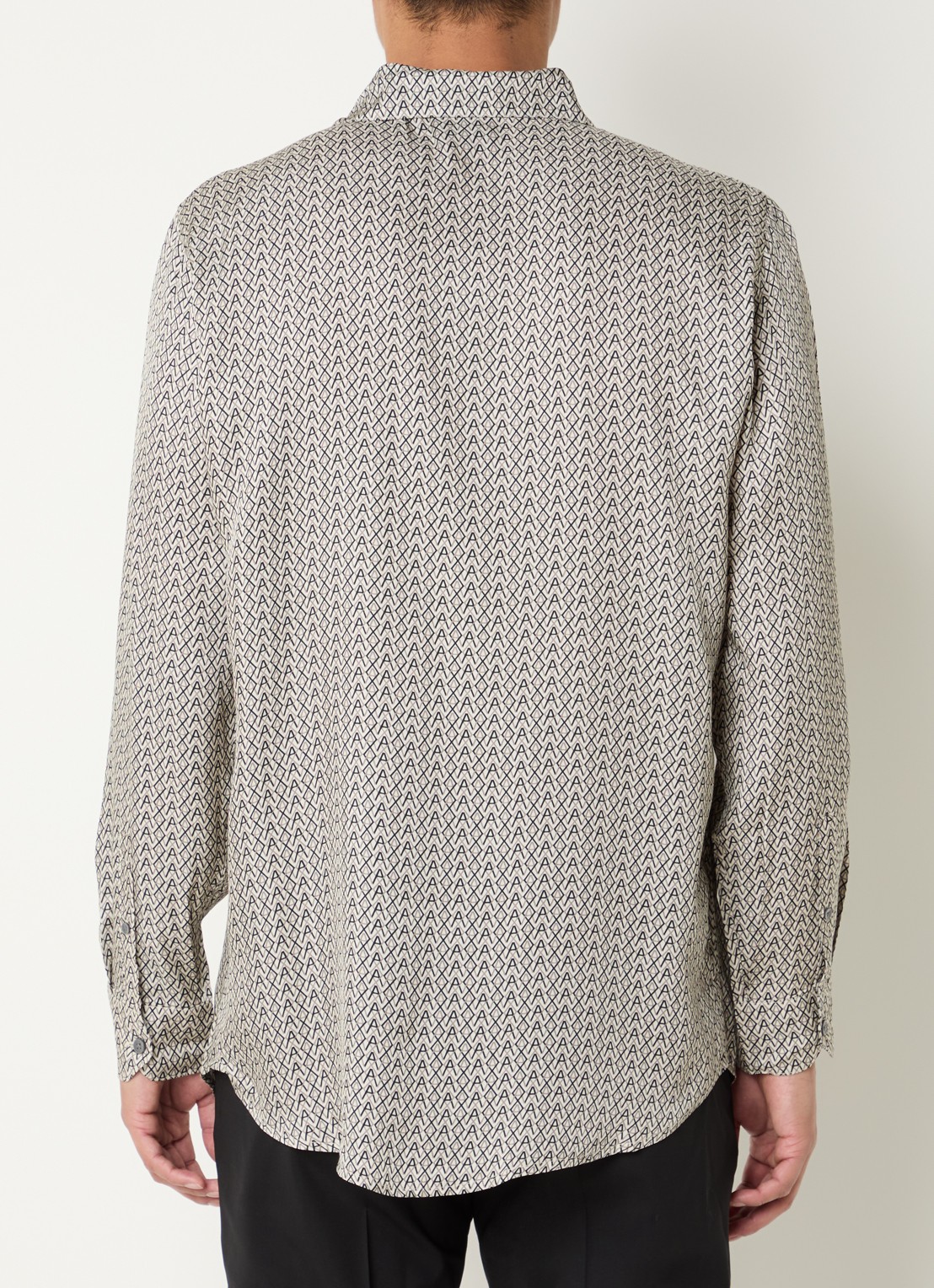 Armani Regular fit overhemd met grafische print - achterkant creme