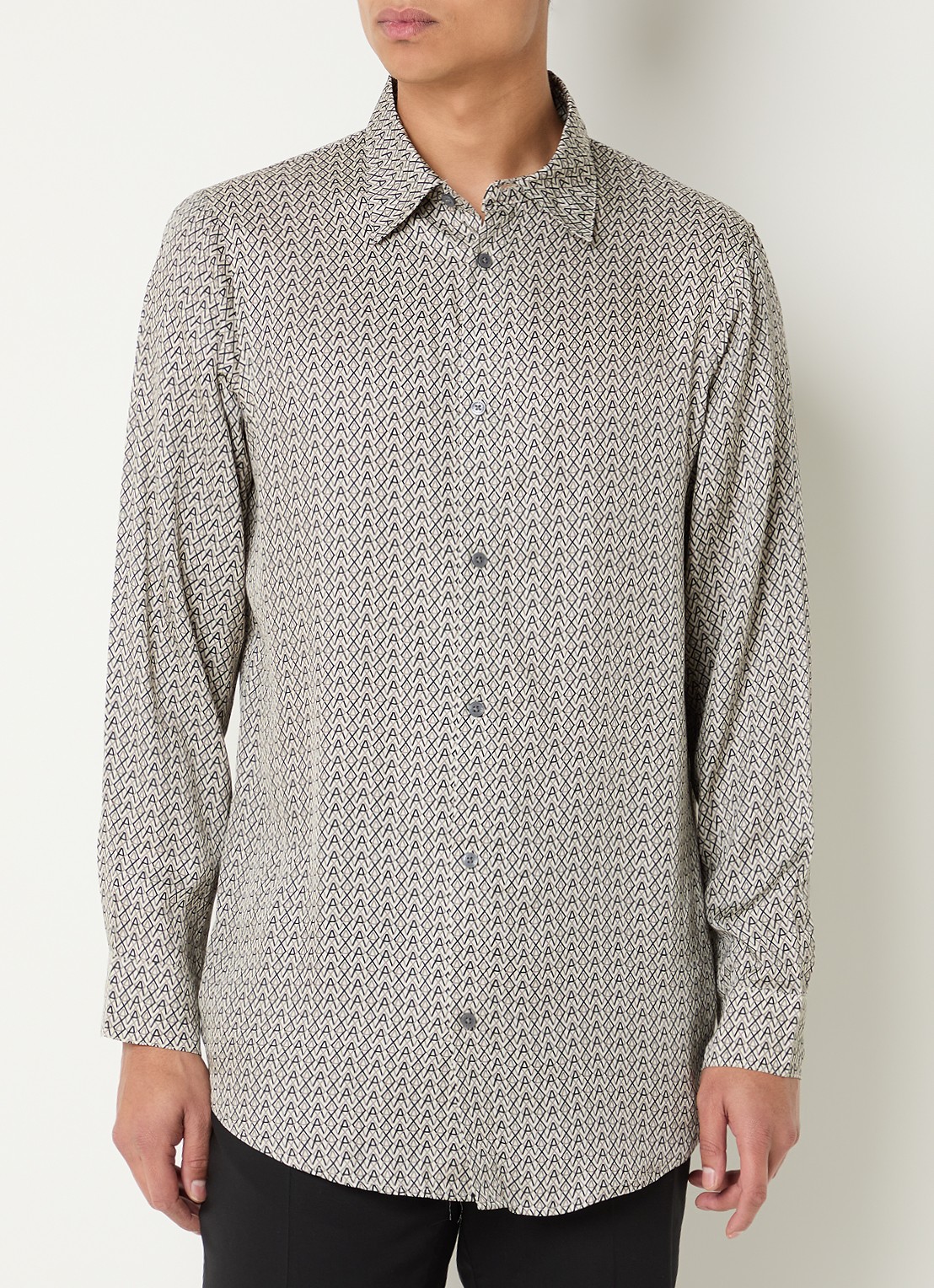 Armani Regular fit overhemd met grafische print - detail 4 creme
