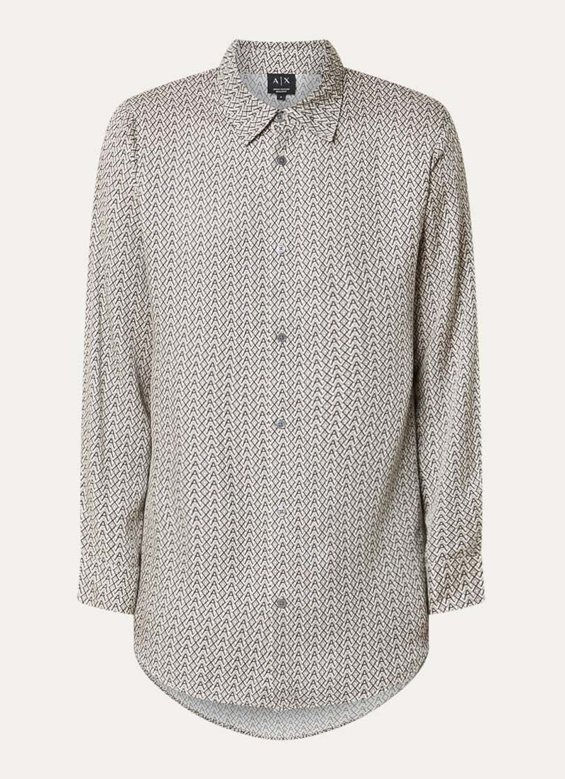 Armani Regular fit overhemd met grafische print - voorkant 2 creme