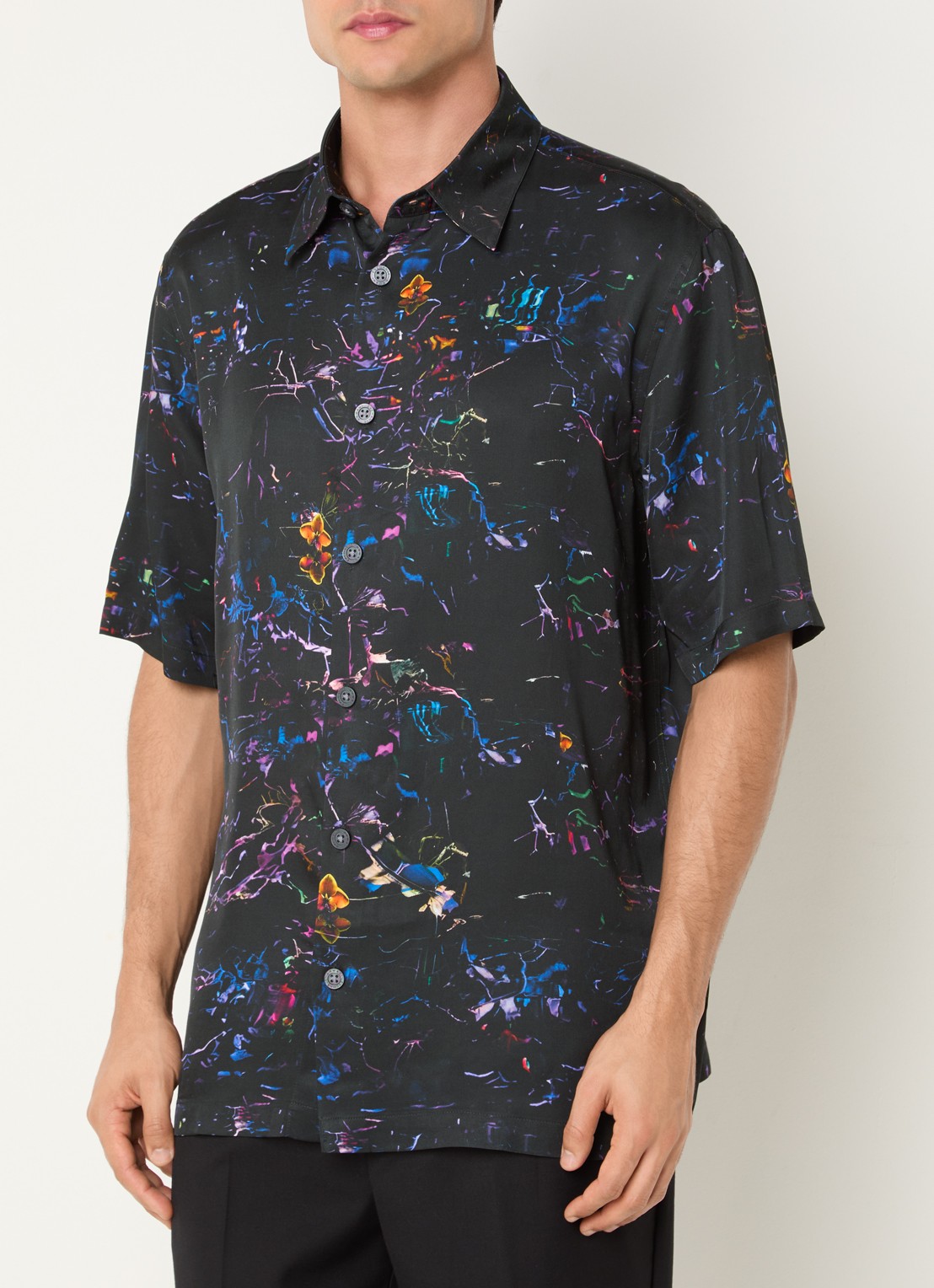 Armani Regular fit overhemd met grafische print - detail 3 zwart