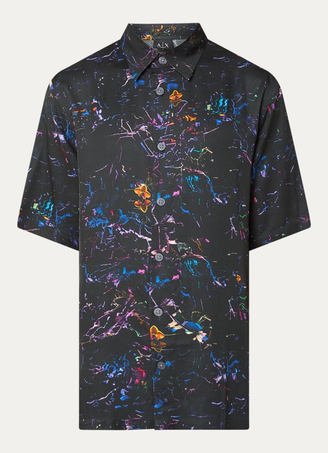 Armani Regular fit overhemd met grafische print - voorkant zwart