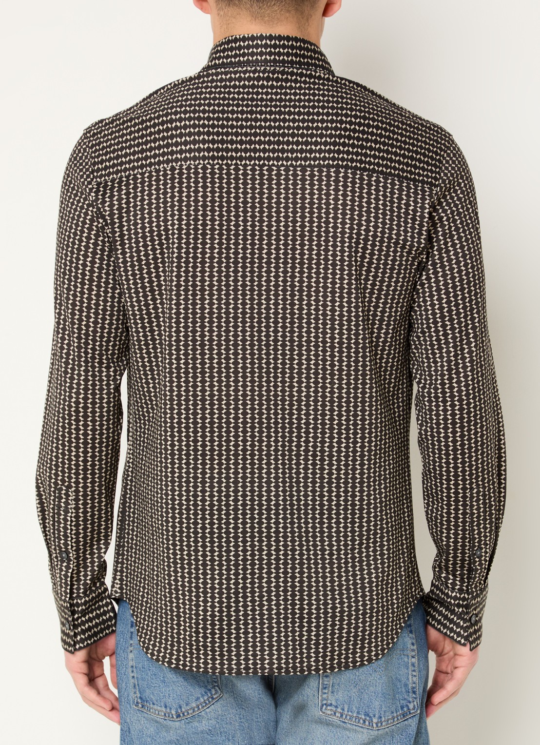 Armani Regular fit overhemd met grafische print - achterkant 3 zwart