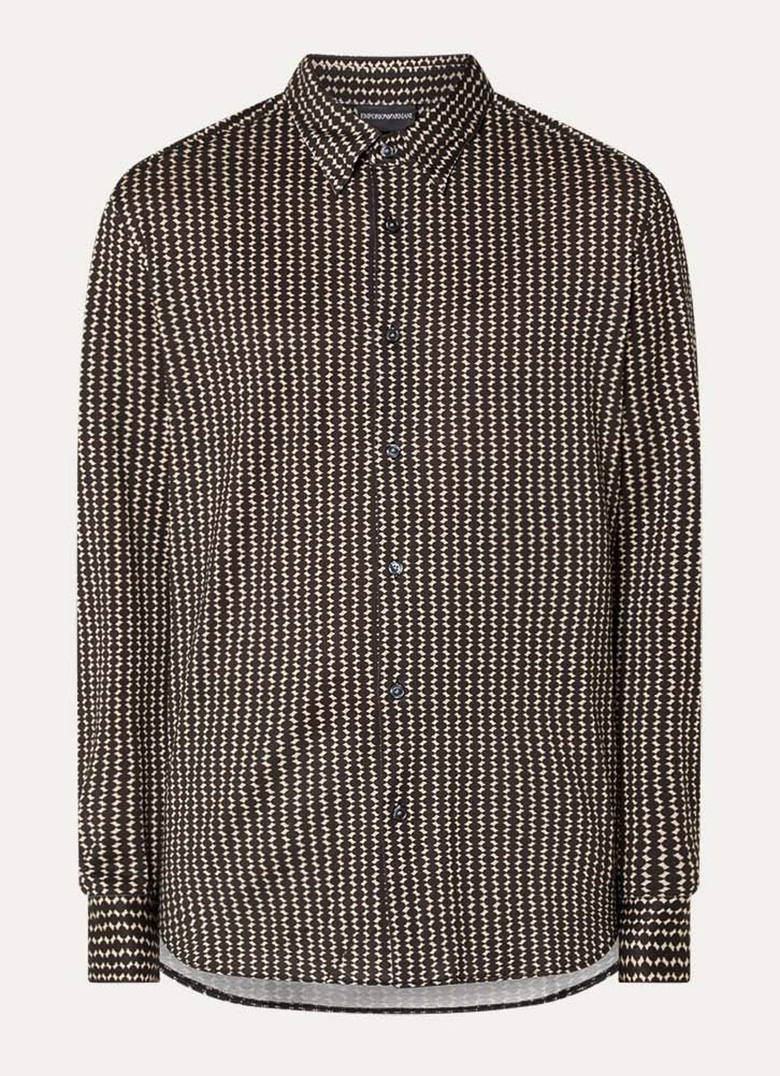 Armani Regular fit overhemd met grafische print - voorkant zwart