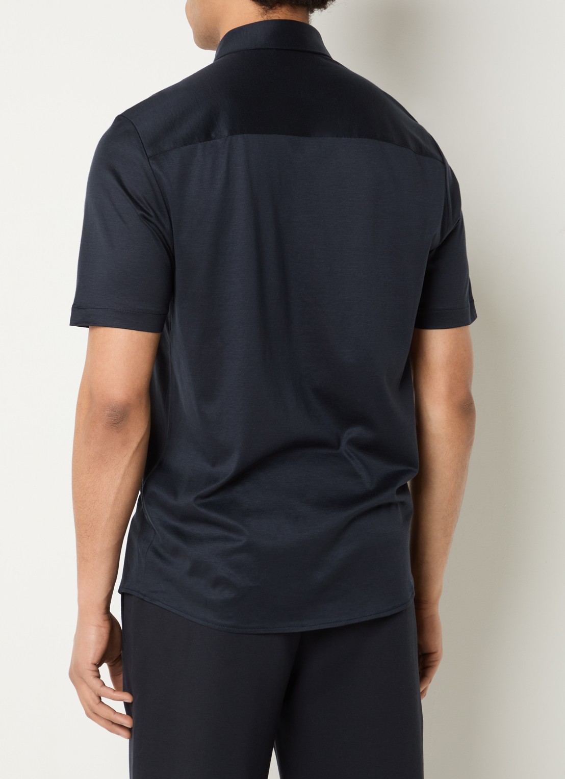 Armani Regular fit overhemd met logo - achterkant donkerblauw