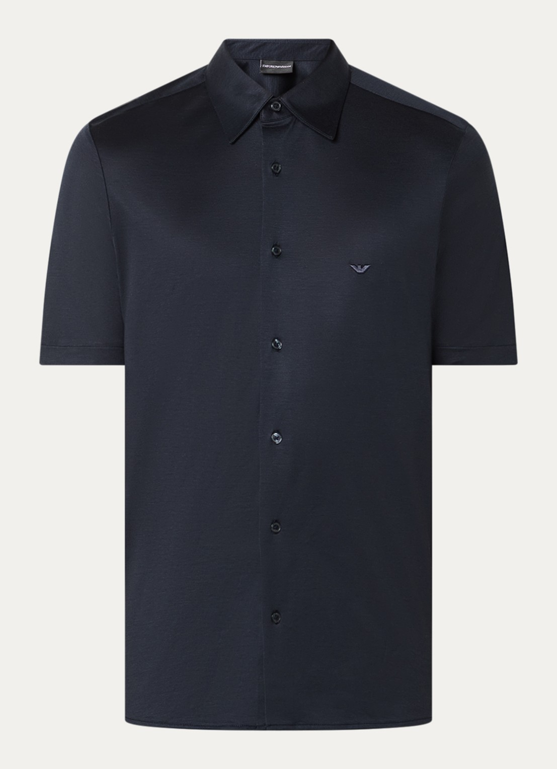 Armani Regular fit overhemd met logo - voorkant 3 donkerblauw