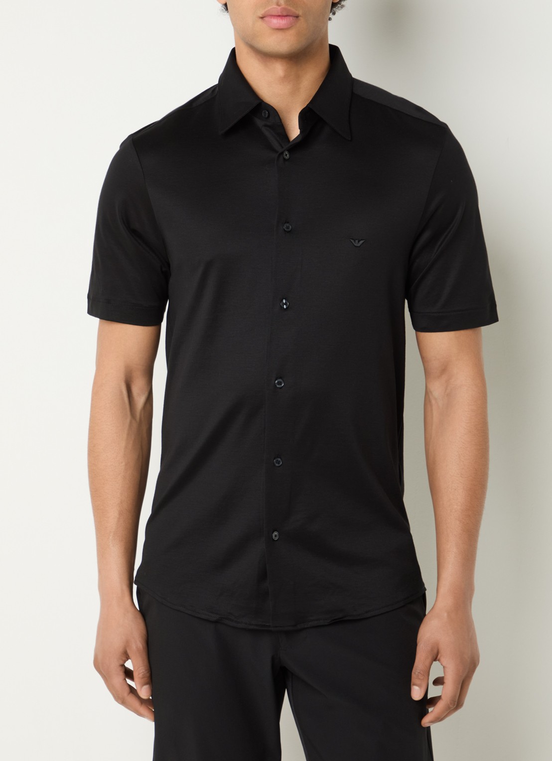 Armani Regular fit overhemd met logo - detail 2 zwart