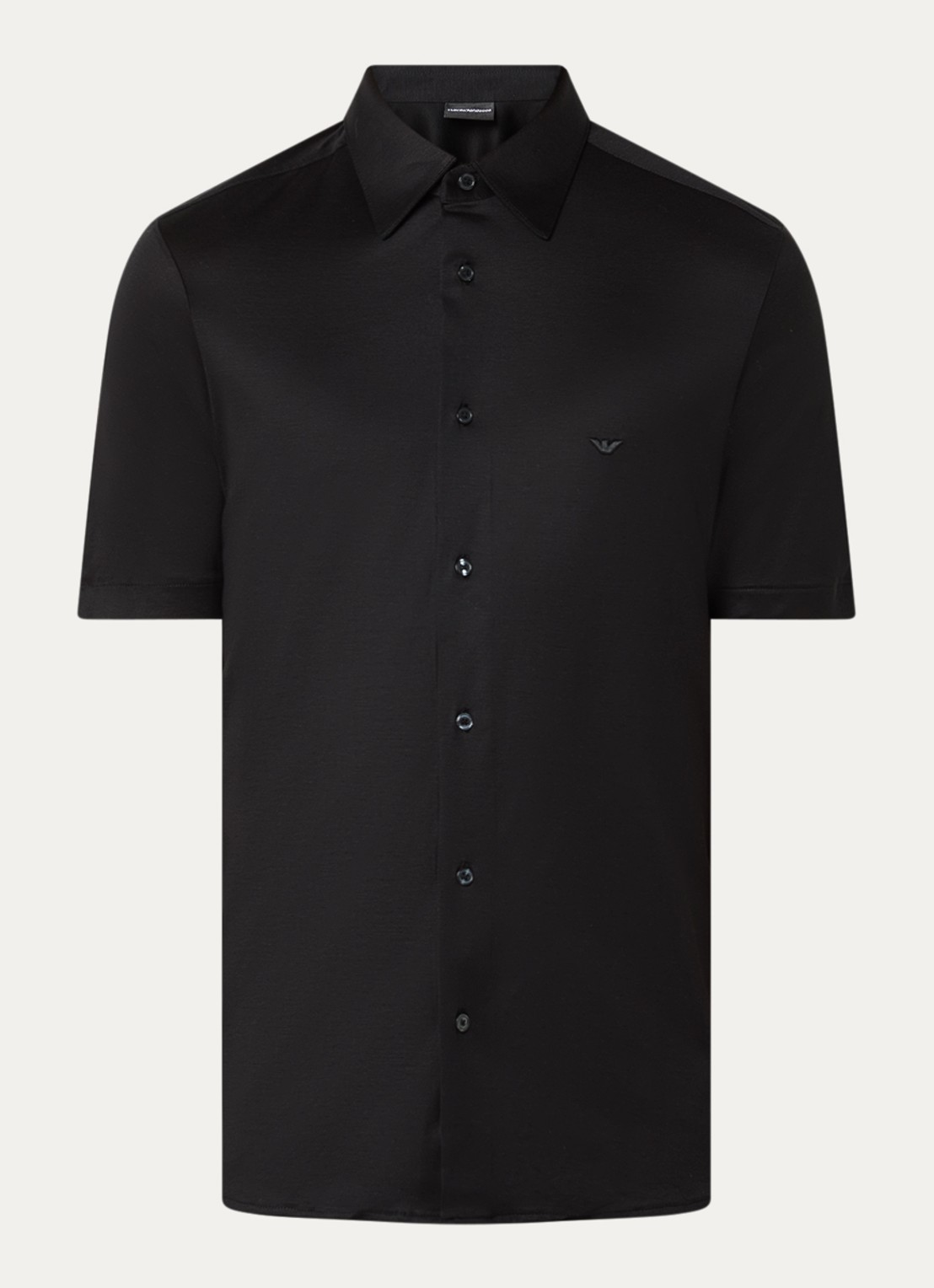 Armani Regular fit overhemd met logo - voorkant 3 zwart