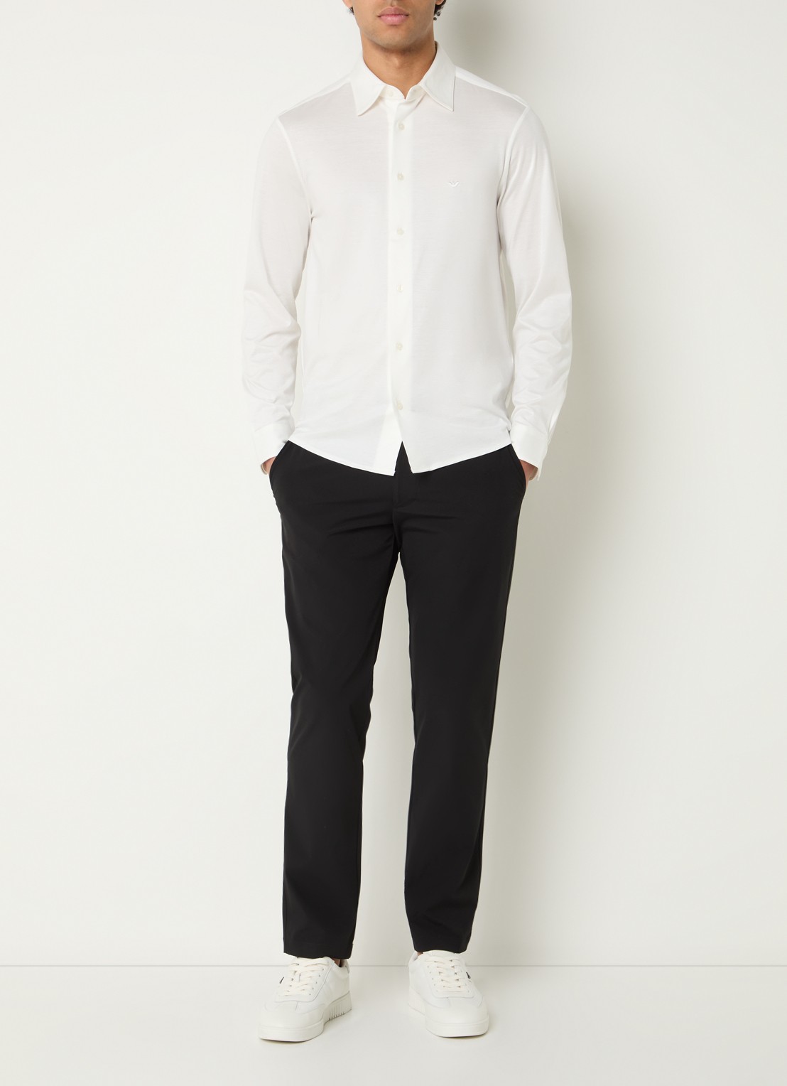 Armani Regular fit overhemd met logo - voorkant 3 wit