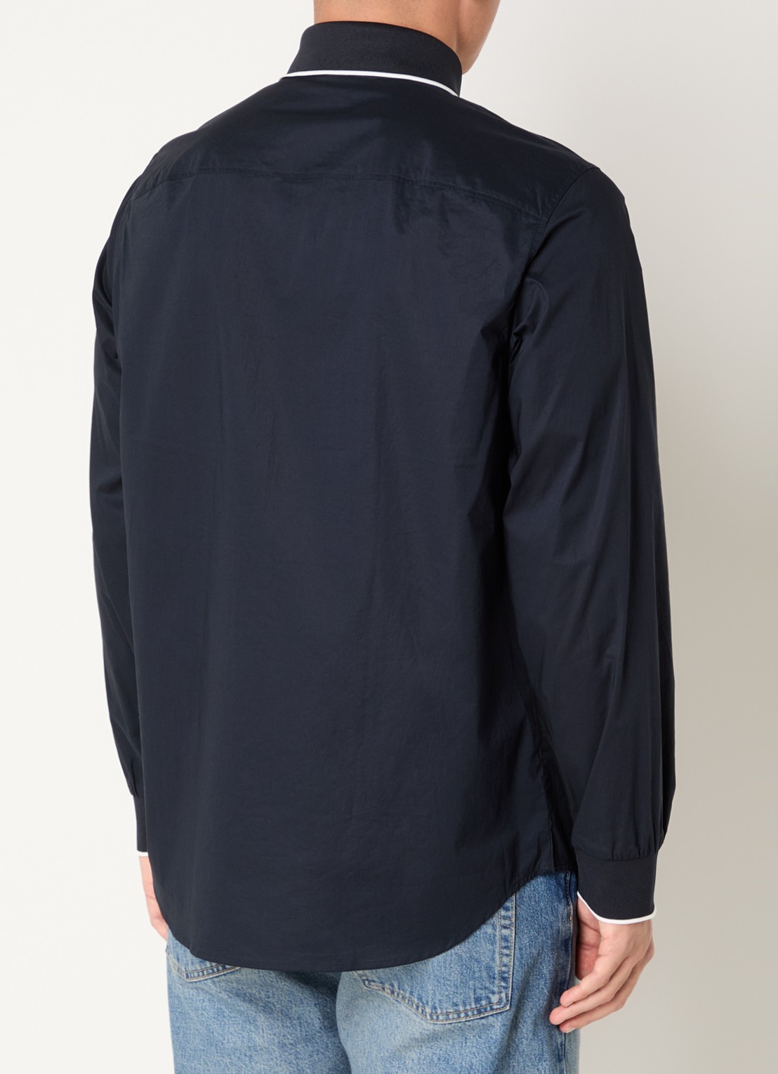 Armani Regular fit overhemd met logoborduring - achterkant donkerblauw