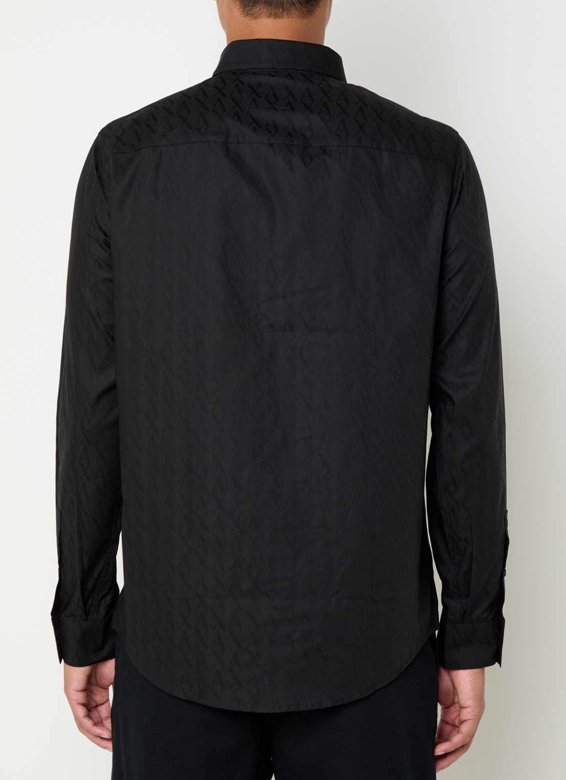 Armani Regular fit overhemd met logoprint - achterkant zwart