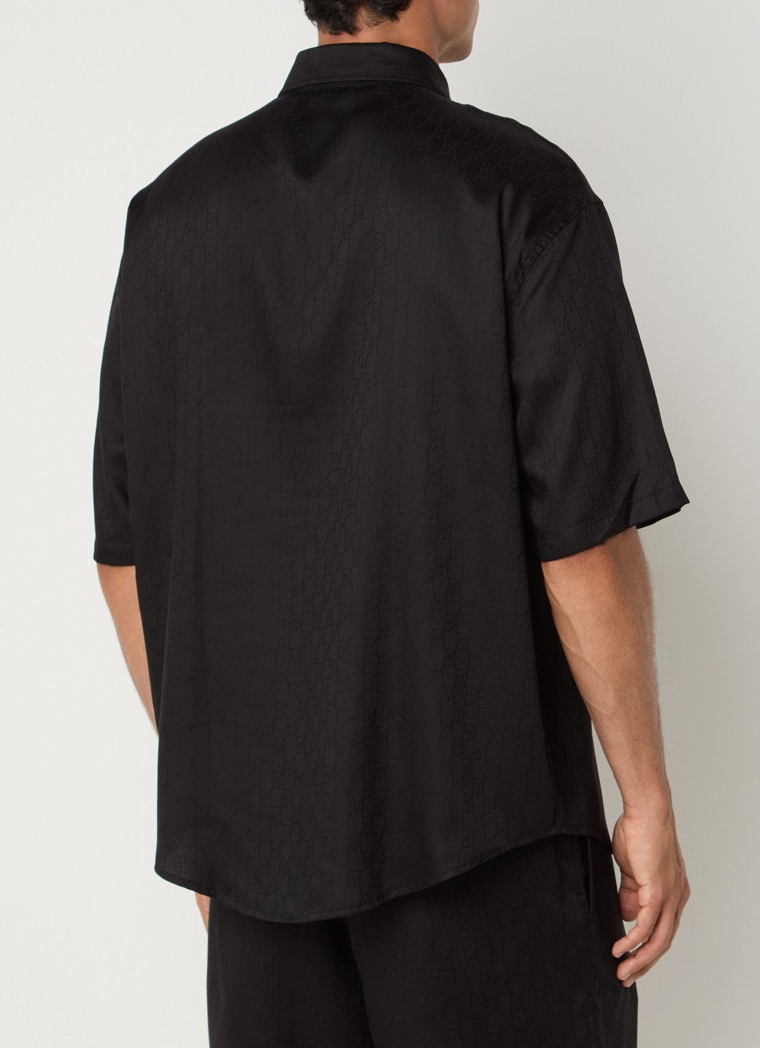 Armani Regular fit overhemd met logoprint - achterkant zwart