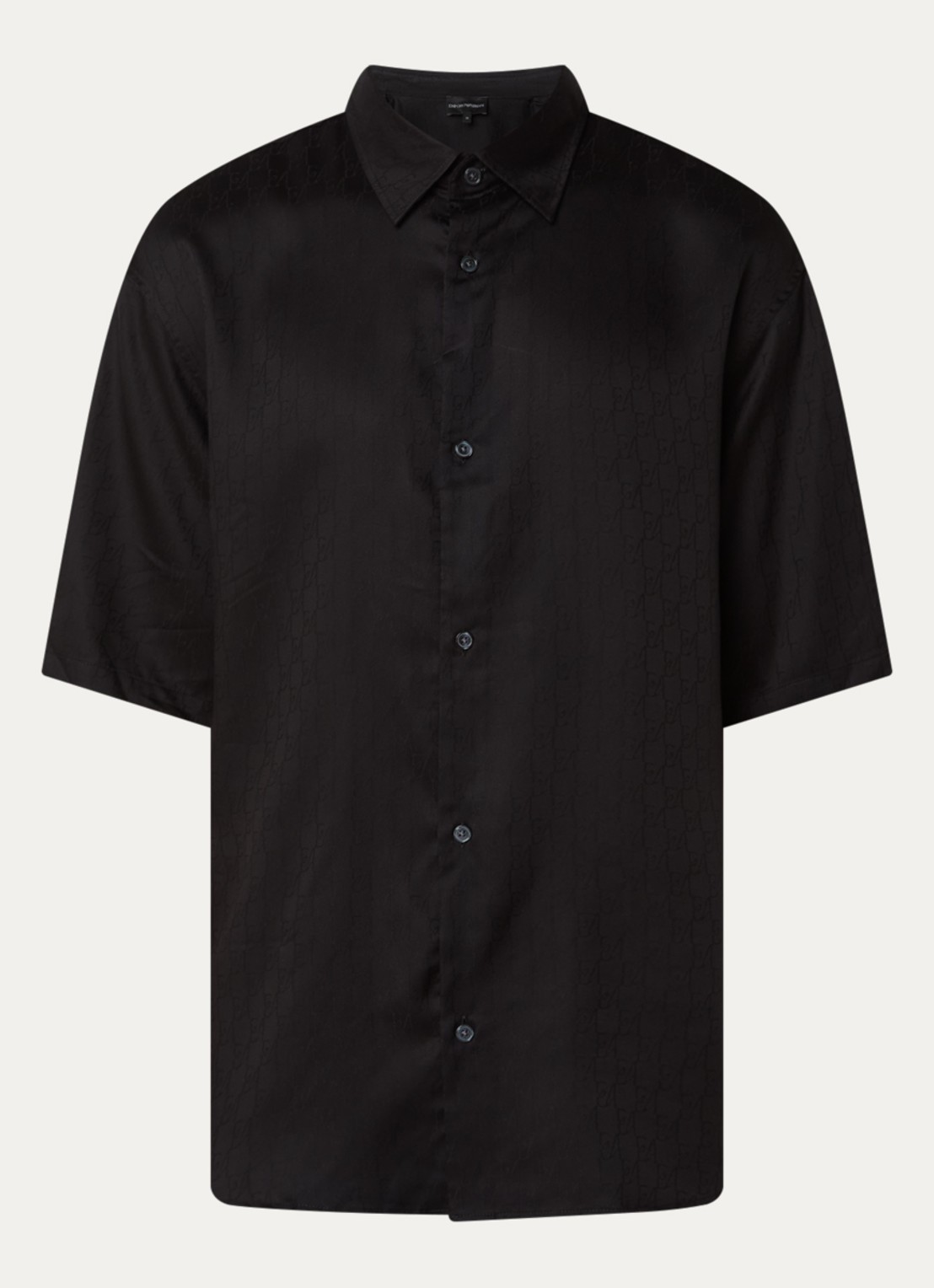 Armani Regular fit overhemd met logoprint - voorkant 3 zwart