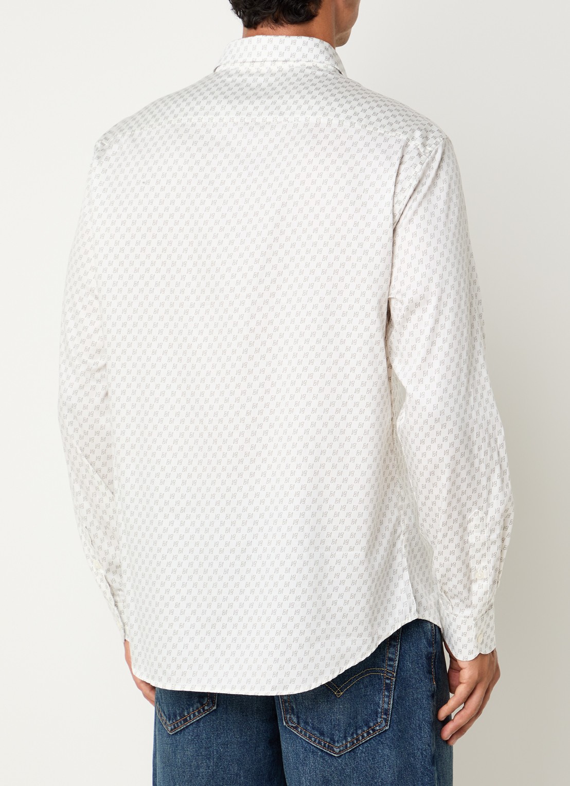 Armani Regular fit overhemd met logoprint - achterkant 2 gebroken wit
