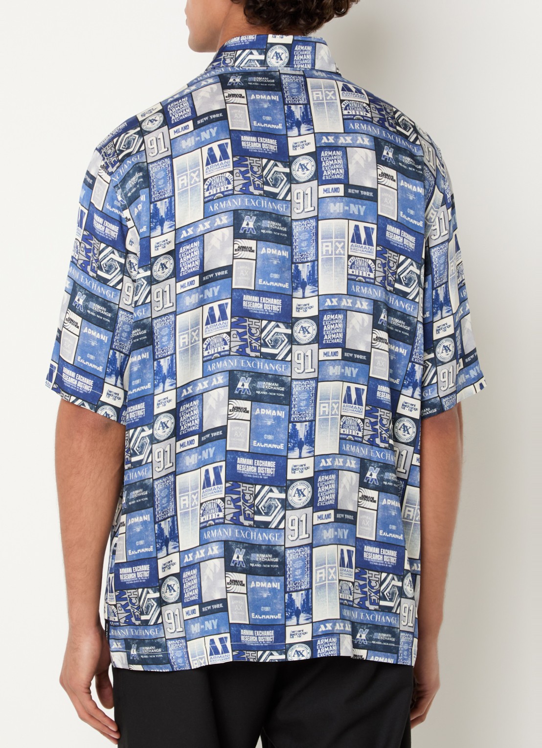 Armani Regular fit overhemd met print - achterkant blauw