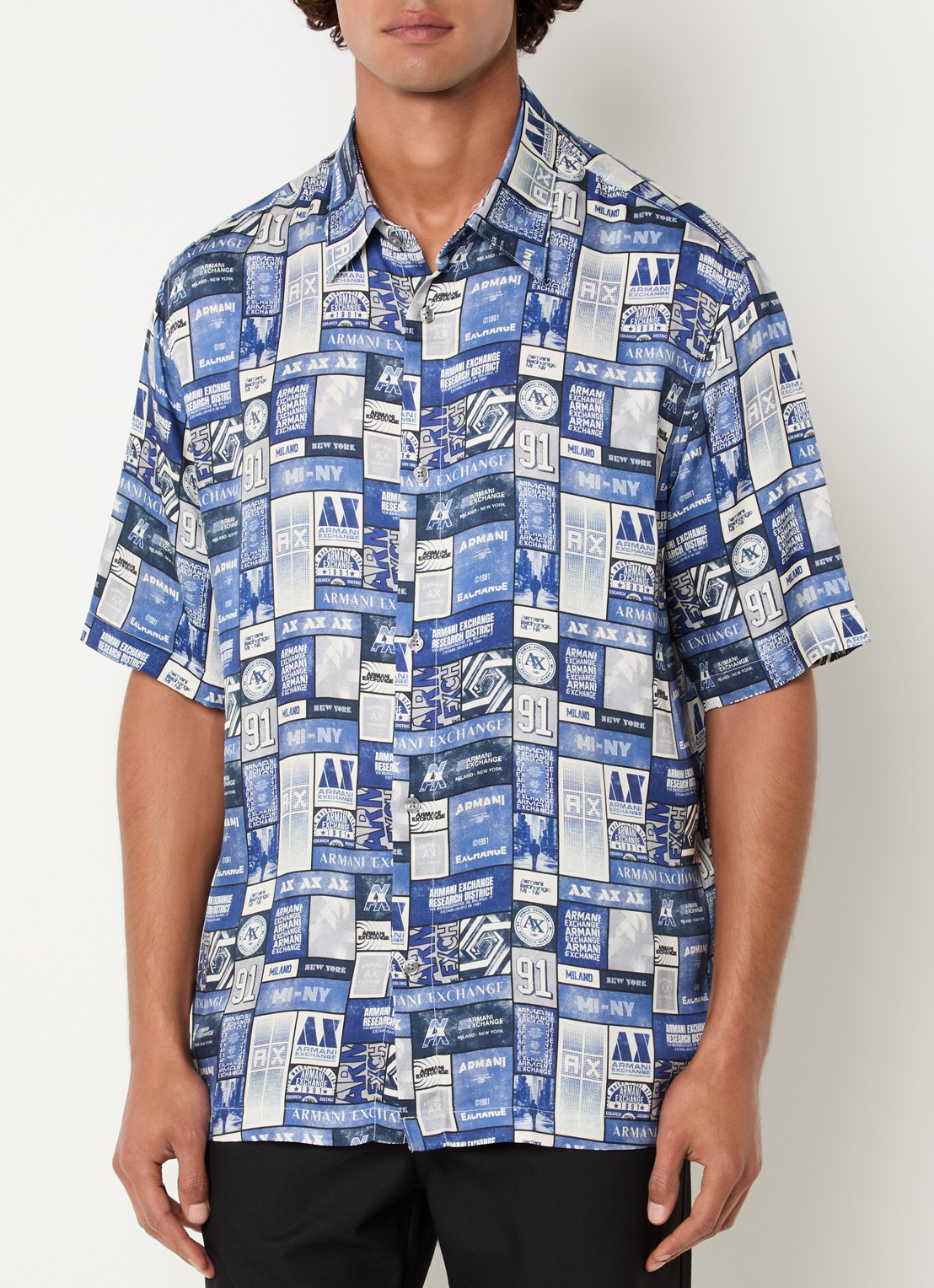 Armani Regular fit overhemd met print - detail 4 blauw