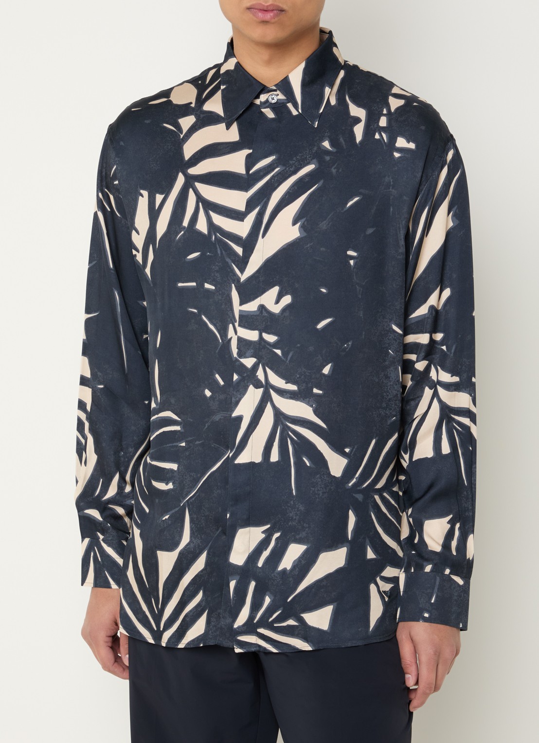 Armani Regular fit overhemd met print - detail 4 donkerblauw