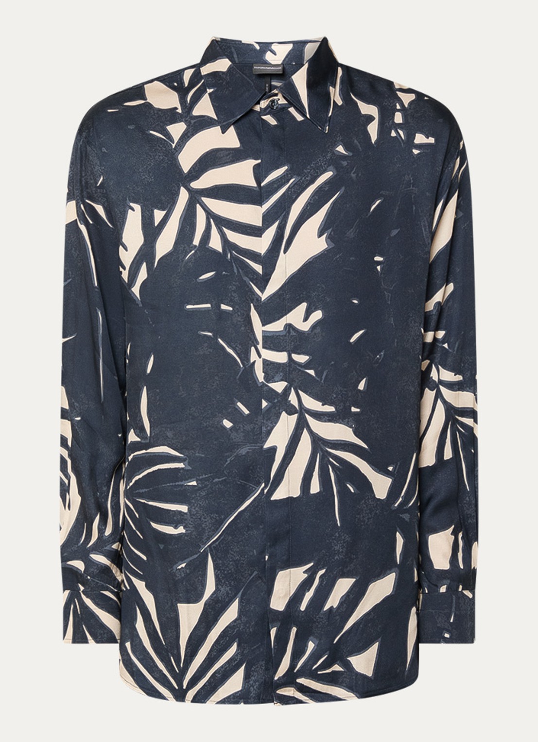 Armani Regular fit overhemd met print - voorkant donkerblauw