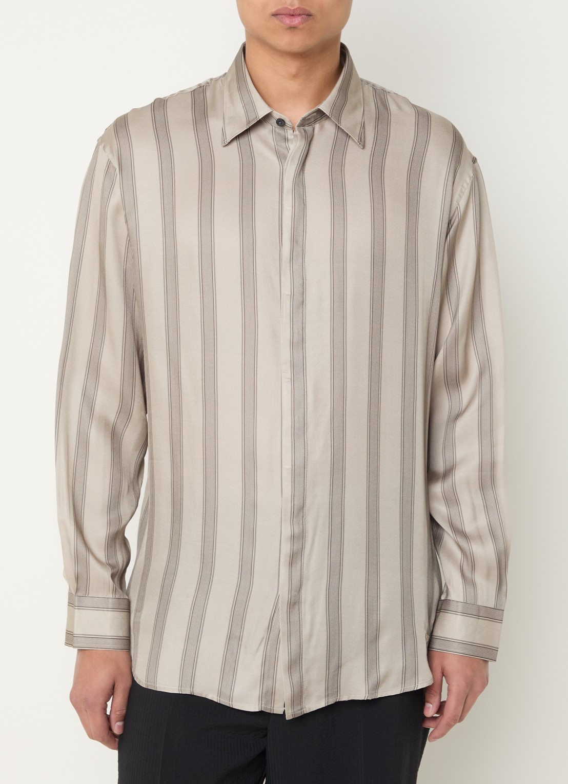 Armani Regular fit overhemd met print - detail 4 zand