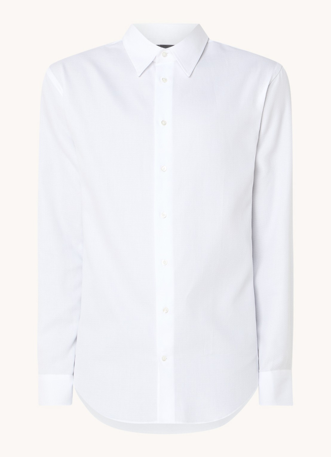 Armani Regular fit overhemd met stretch - voorkant 2 wit