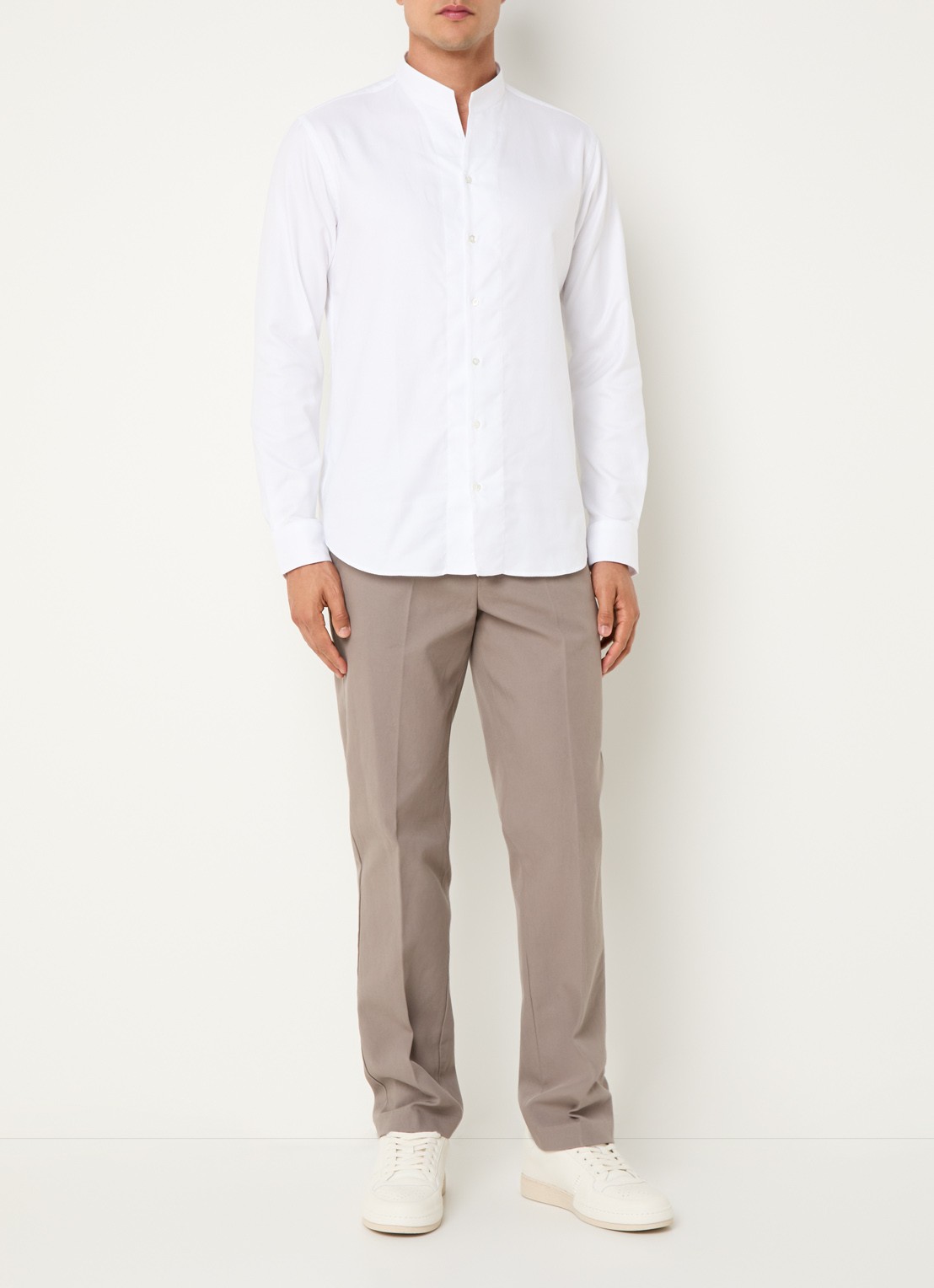Armani Regular fit overhemd met stretch - voorkant 4 gebroken wit