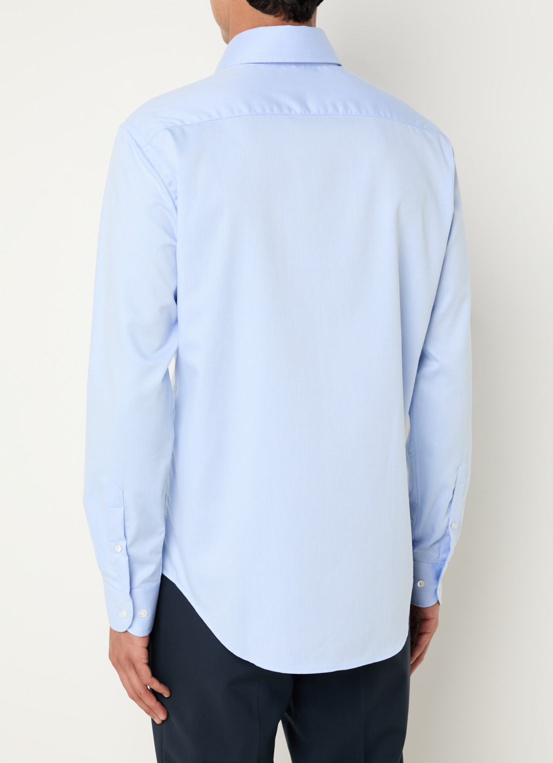 Armani Regular fit overhemd met stretch - achterkant 4 lichtblauw