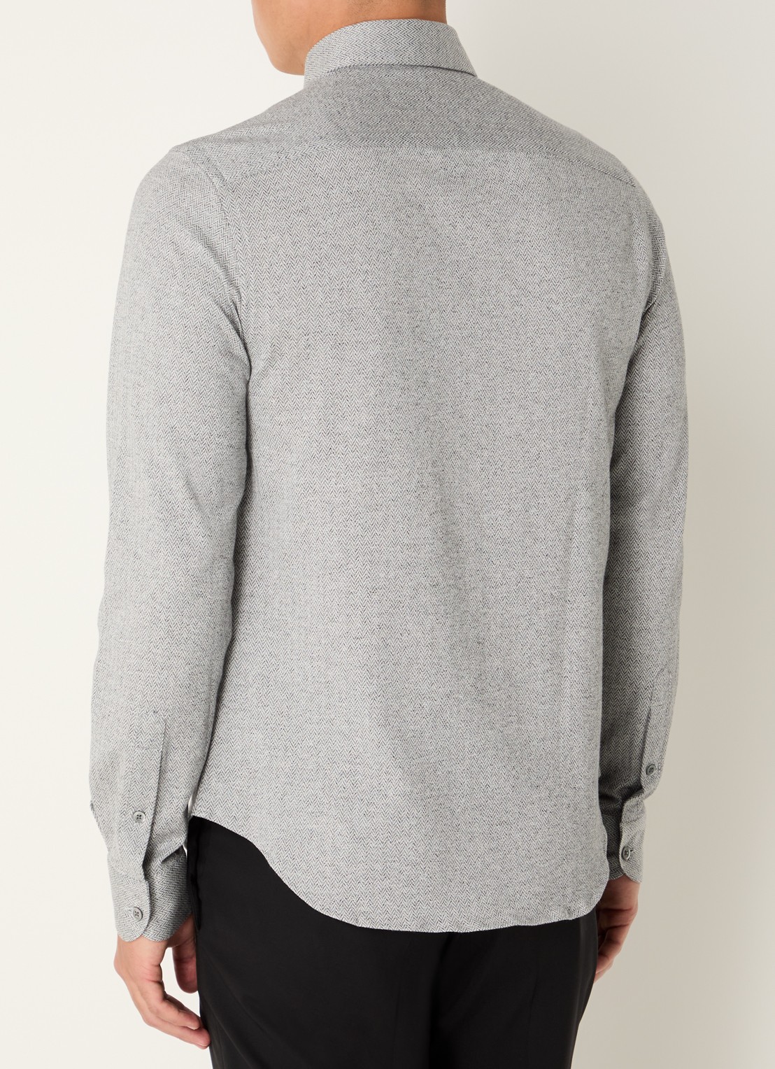 Armani Regular fit overhemd met stretch - achterkant grijs