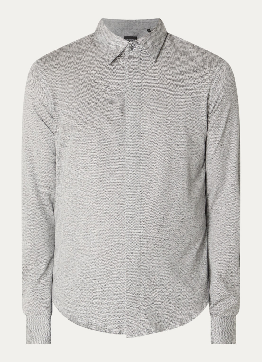 Armani Regular fit overhemd met stretch - voorkant 3 grijs