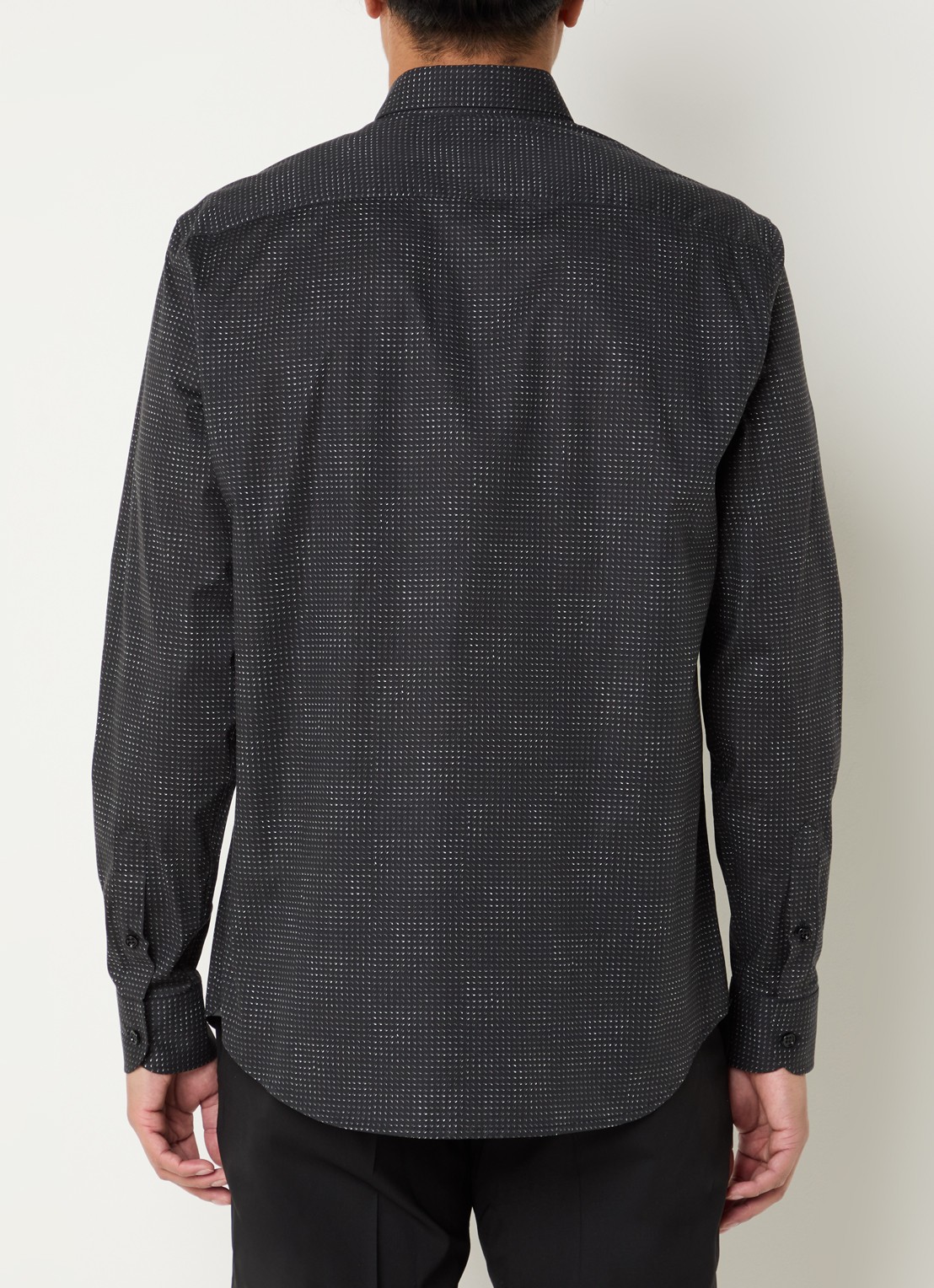 Armani Regular fit overhemd van katoen - achterkant 4 zwart